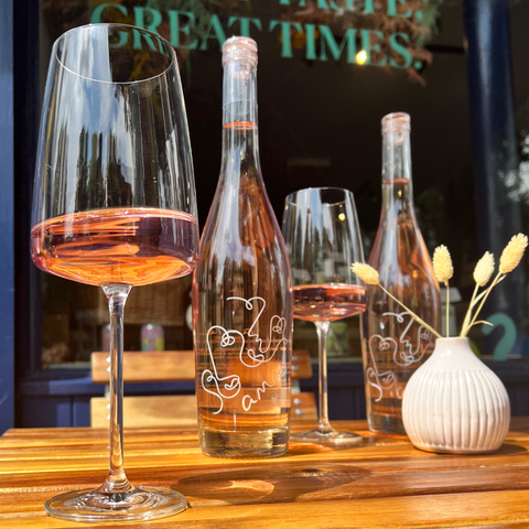 A glass of customer and staff favourite Amie Rosé