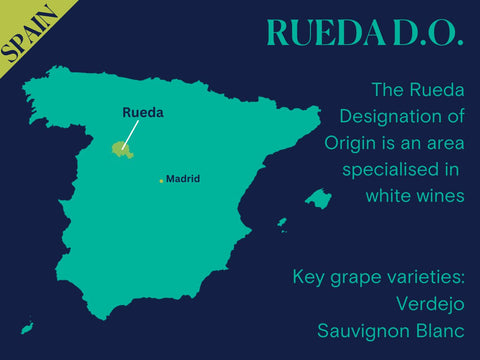 Map of Spain showing the location of the Ruedo region