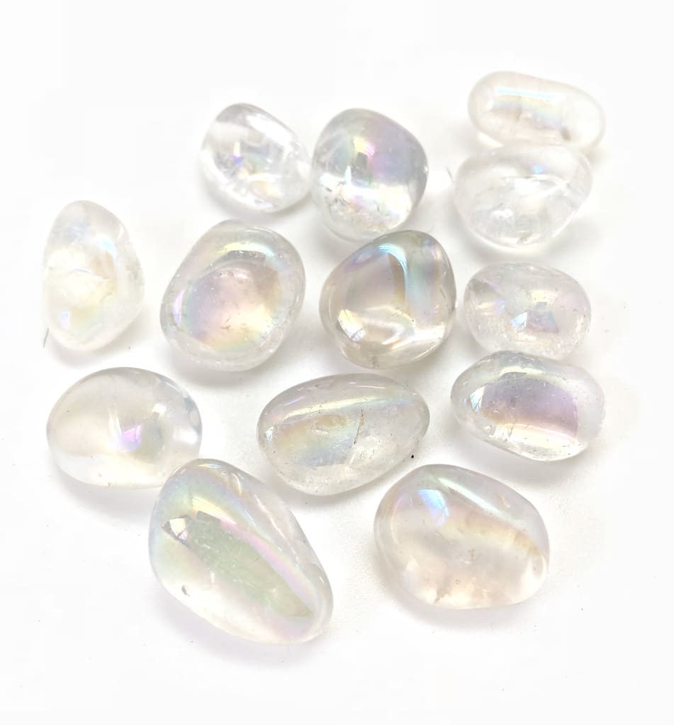 angel aura quartz tumbled stone