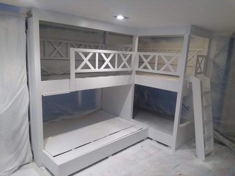 l shaped quadruple bunk bed