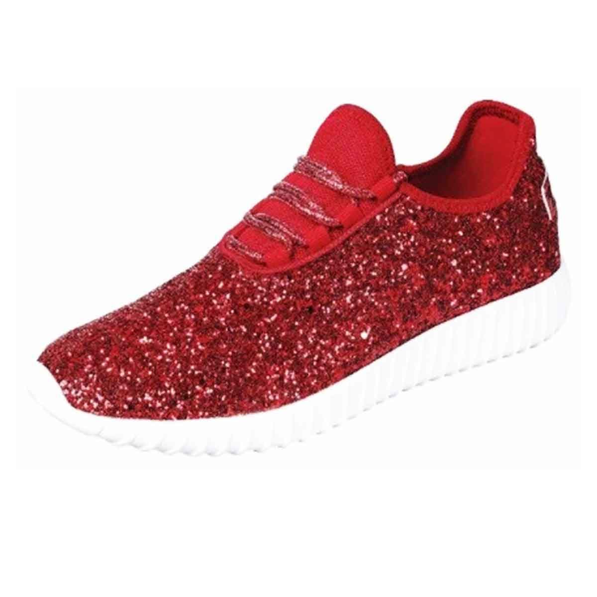 Red Glitter Sneakers – GLAM - Girls 