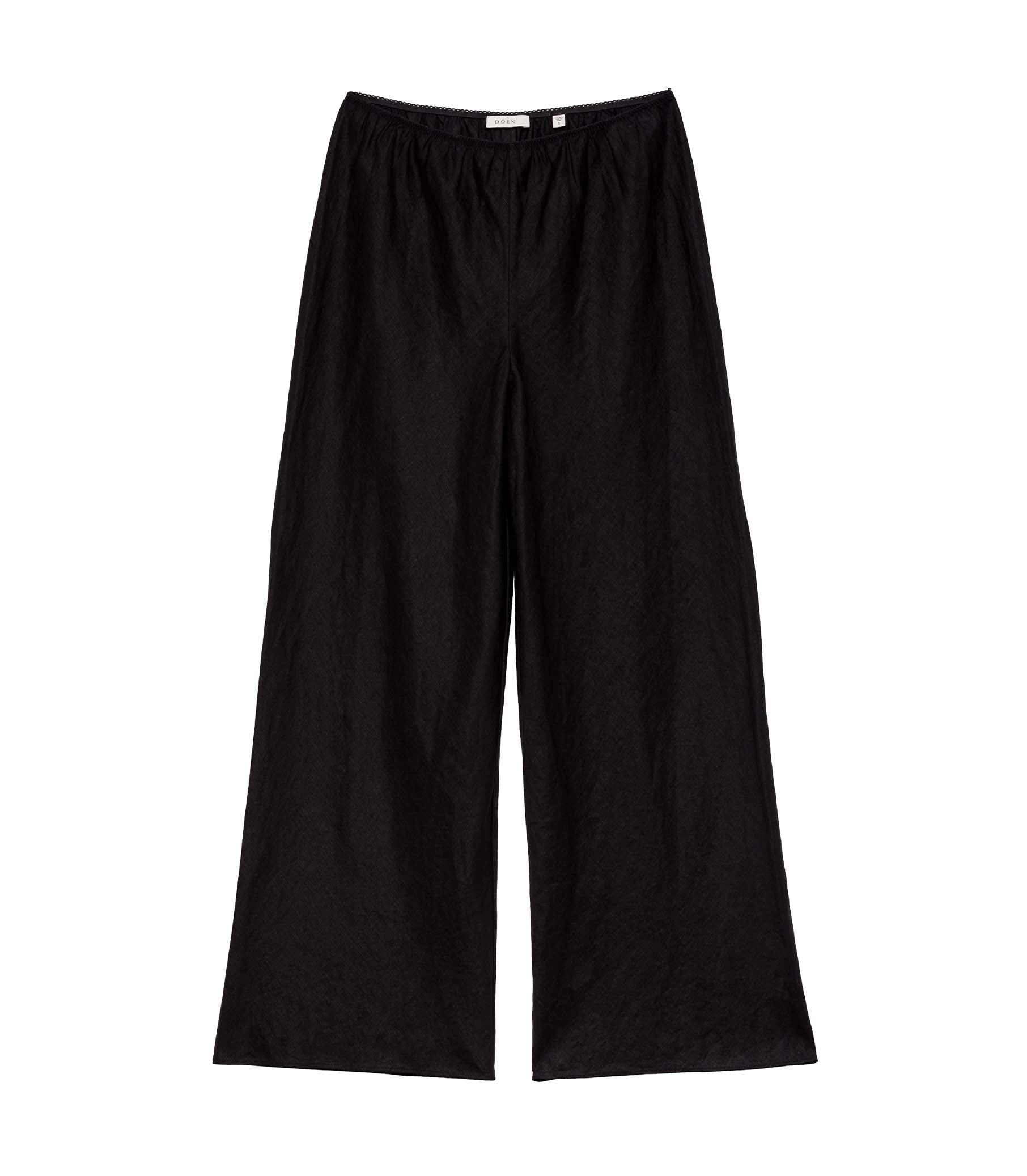 LAVON LINEN PANT -- BLACK