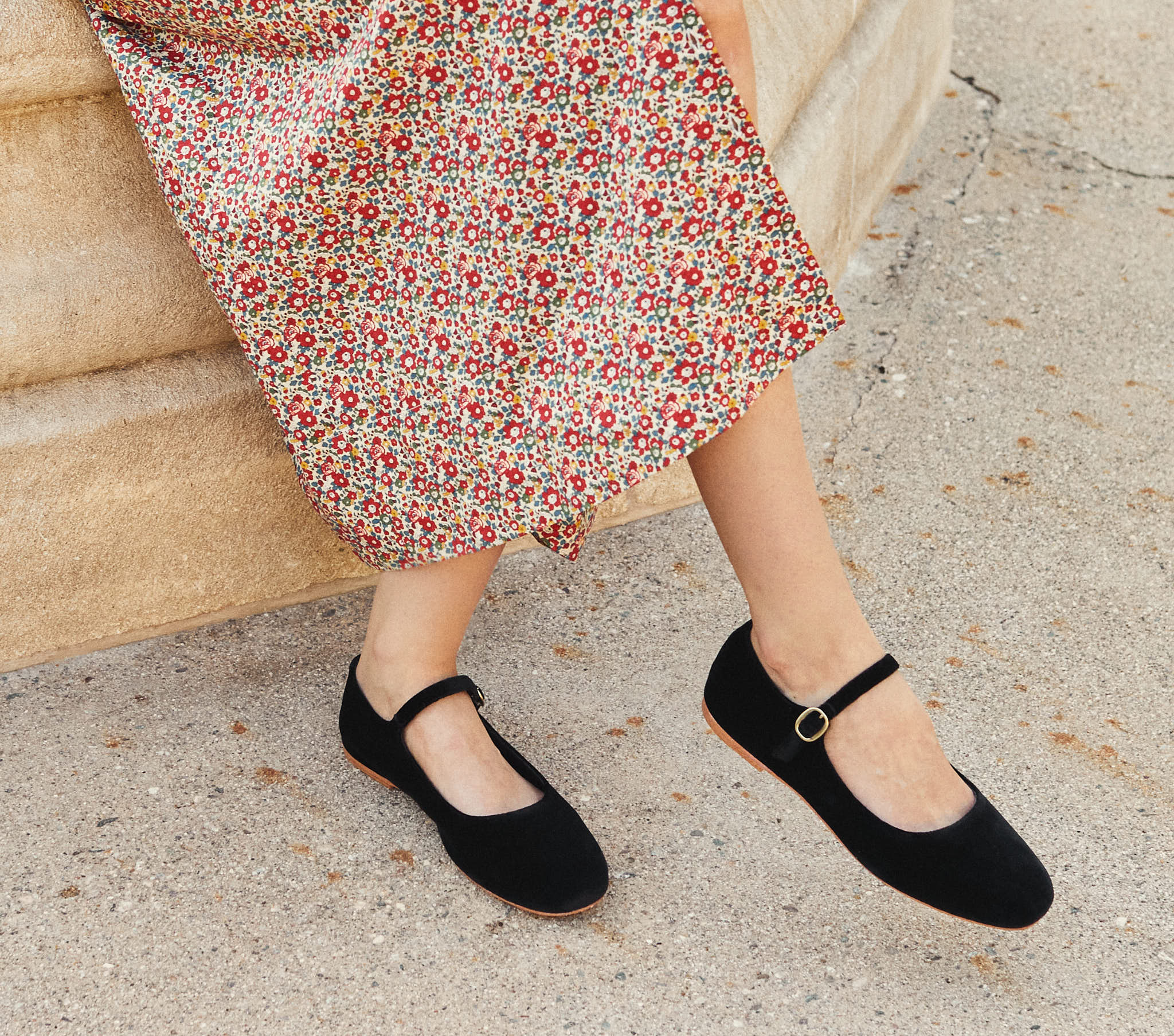 black velvet mary jane flats