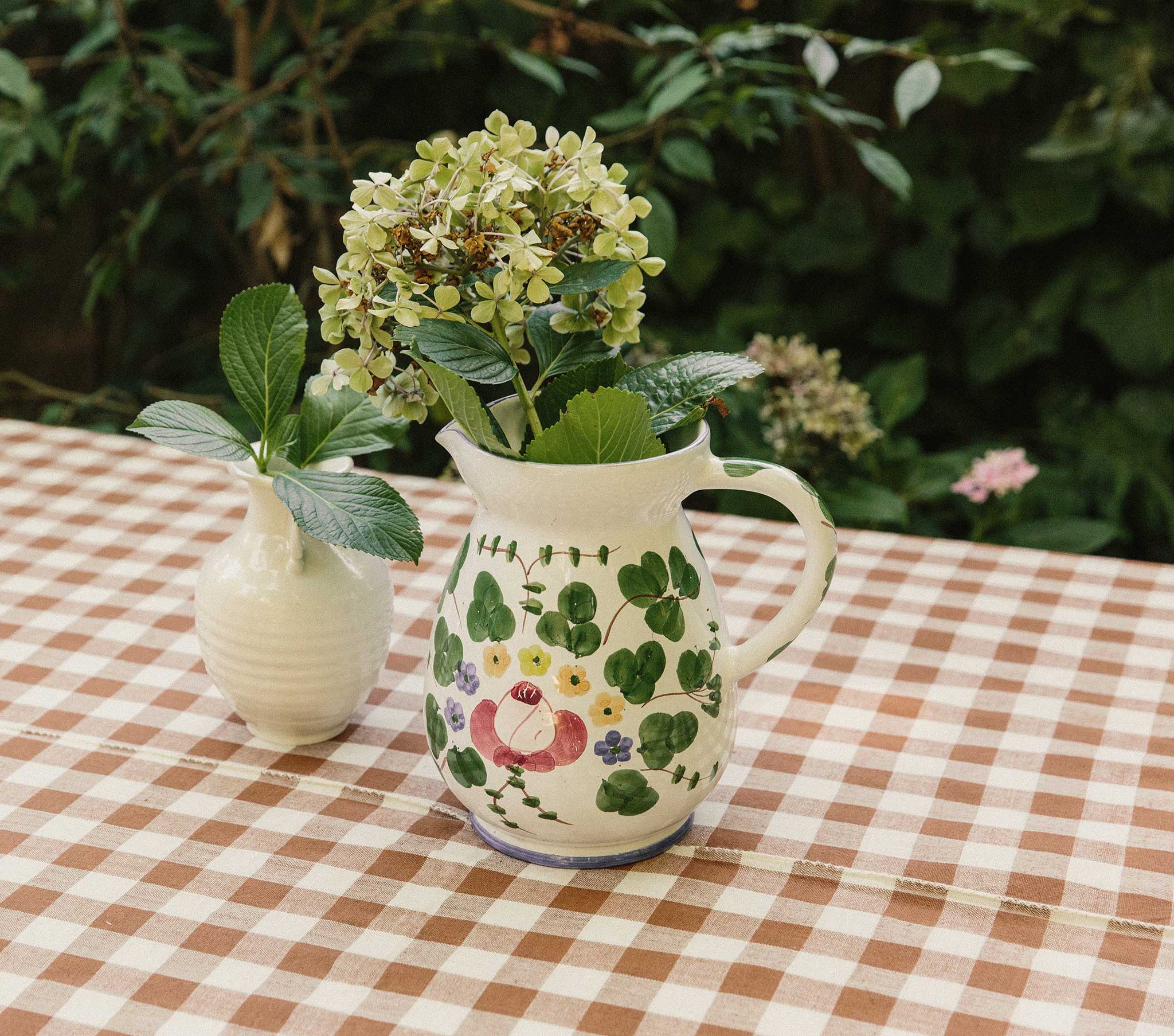 HEATHER TAYLOR HOME LARGE TABLECLOTH -- NUTMEG GINGHAM