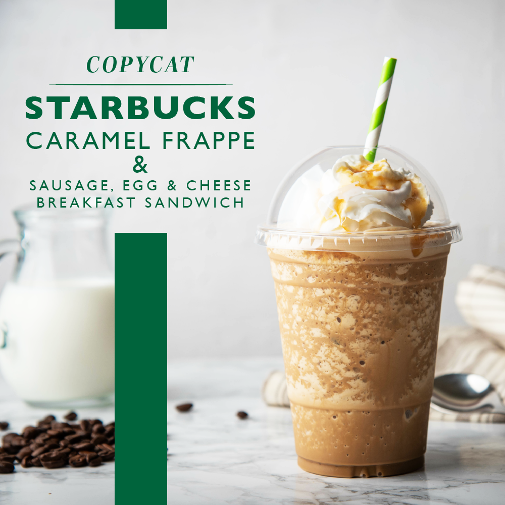 ingredients in caramel ribbon crunch frappuccino