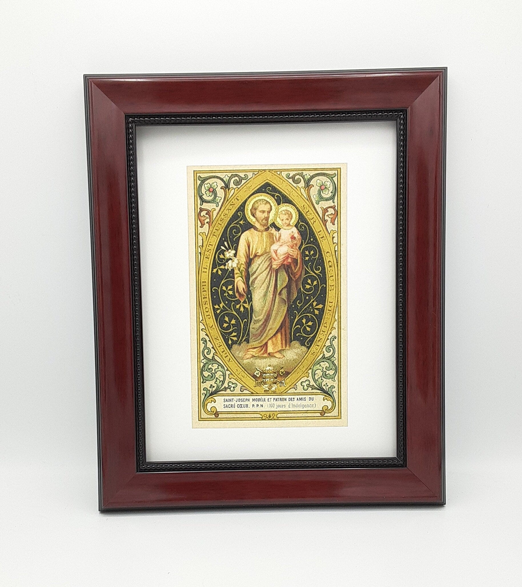 St. Joseph of the Sacred Heart – 3 sizes – based on a Vintage French Holy  Card – Catholic Art Print