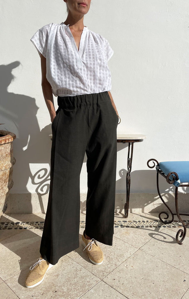 Pleated Khadi pant