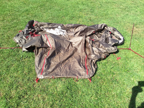 ADV tent - motorcycle tent setup in the rain