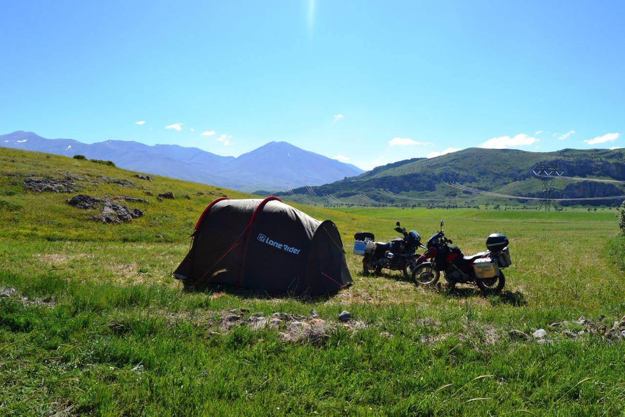 How to Choose A Motorcycle Campsite - photo by Lone Rider MotoTent v2 customer
