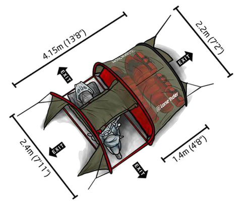 Motorcycle Tent - dimensions - top view