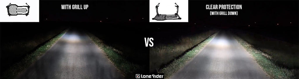 Clear vs grill headlight guard night riding
