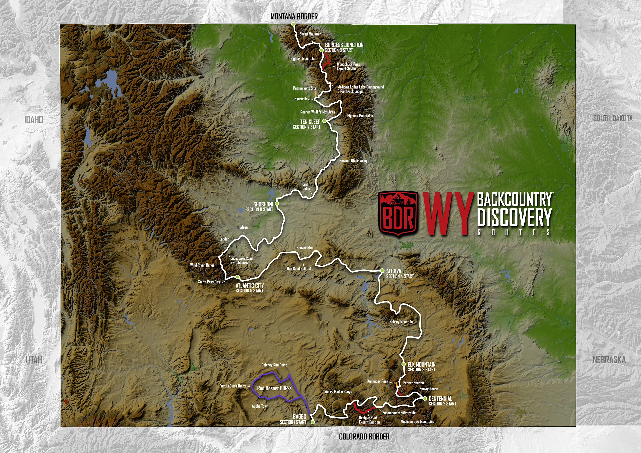 Wyoming Backcountry Discovery Route Map