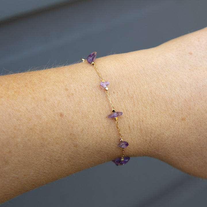 amethyst and gold bracelet