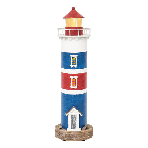 Lighthouse Red & White Stripe Window Thermometer Large