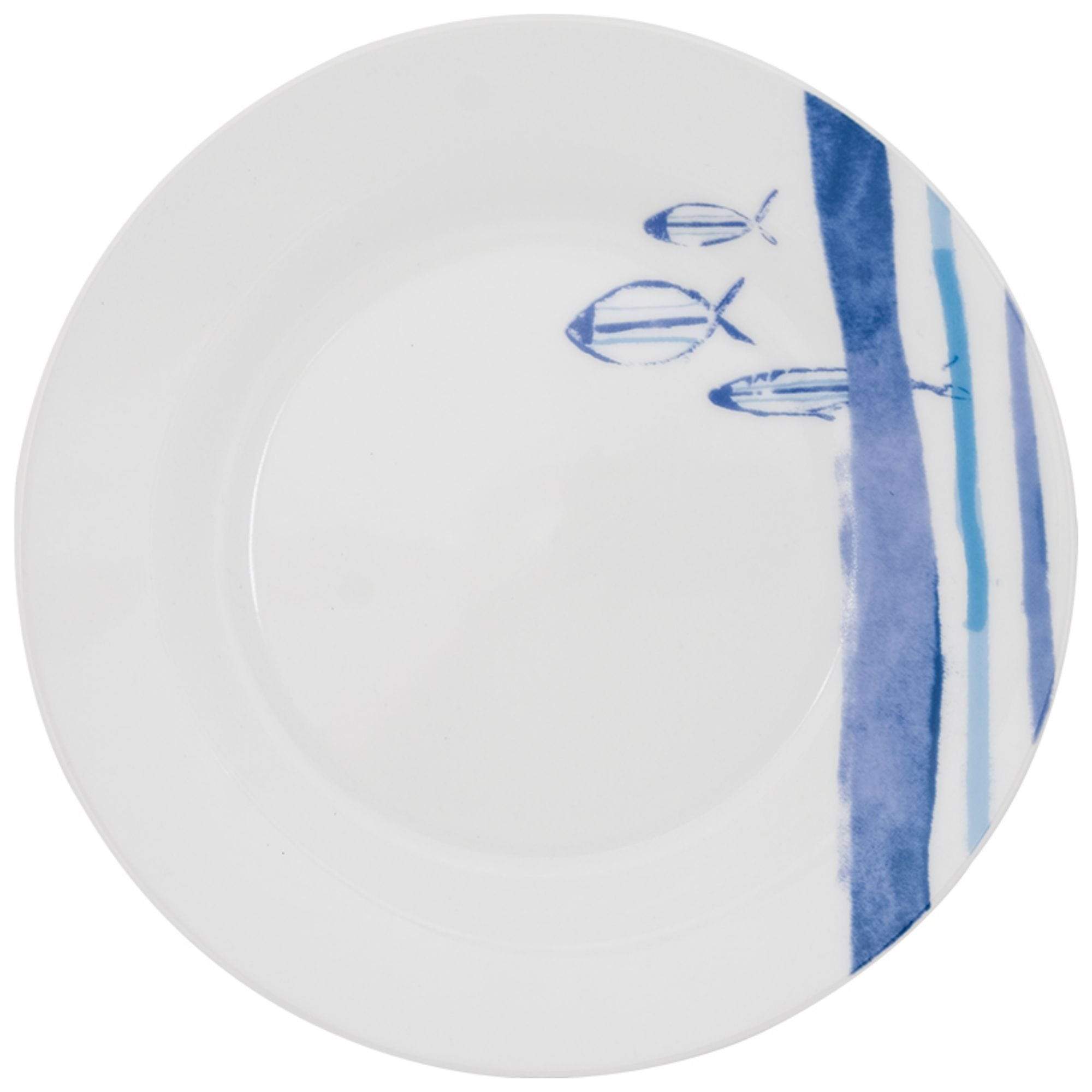 blue and white striped crockery sets