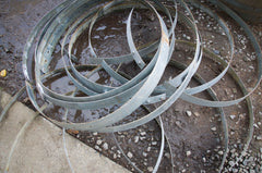 Steel rings ready for recycling