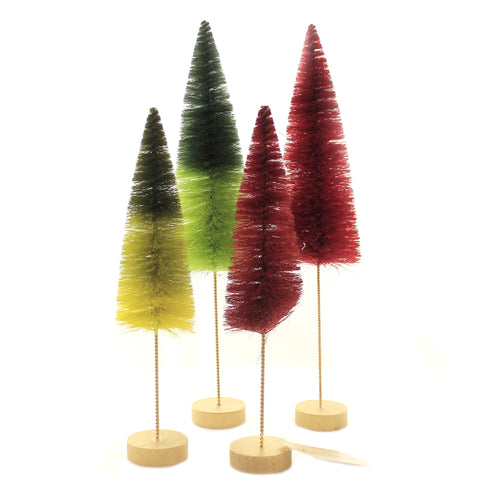 Christmas Mini Bottle Brush Trees# Plastic Home Decor Red Green White  Lc9590