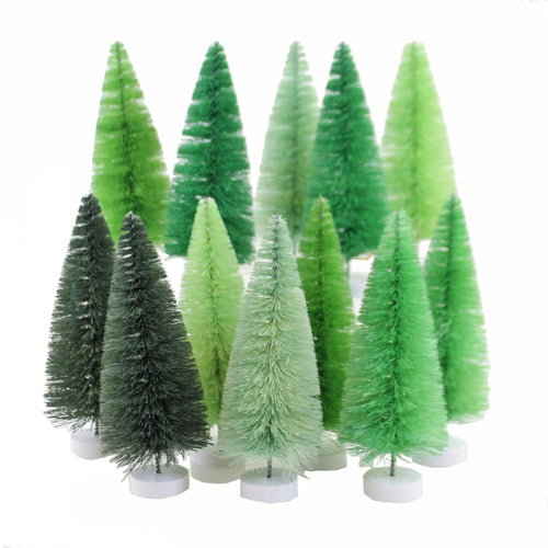 Christmas Mini Bottle Brush Trees# Plastic Home Decor Red Green White  Lc9590