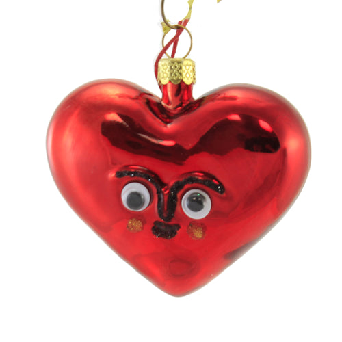 Inge Glas Delights Red Heart - One Ornament 3.25 Inches - Valentines Day  Love - 20084T040 - Glass - Red