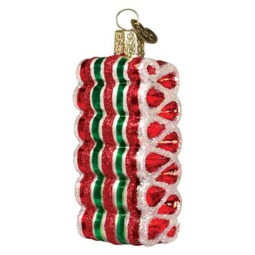 Holiday Ornament Ribbon Candy Glass Sweet Treats Old Fashion Hard