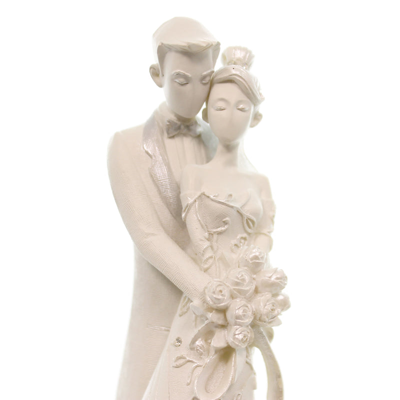 Wedding Embrace Cake Topper Polyresin Bride Groom Figurine 63600 