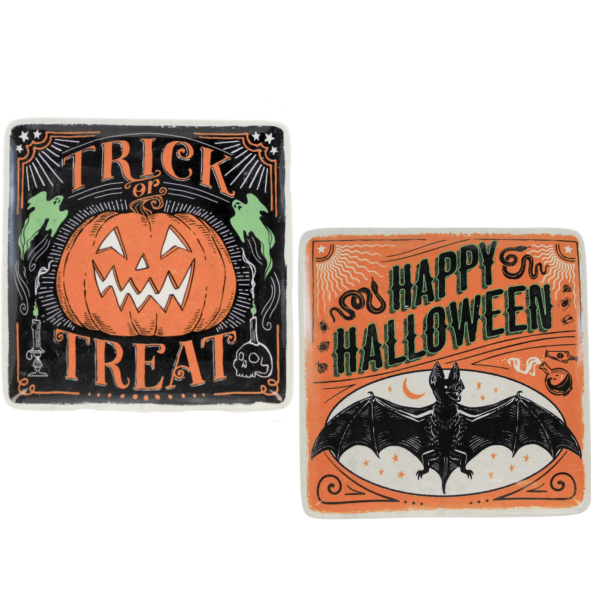 ceramic halloween dessert plates