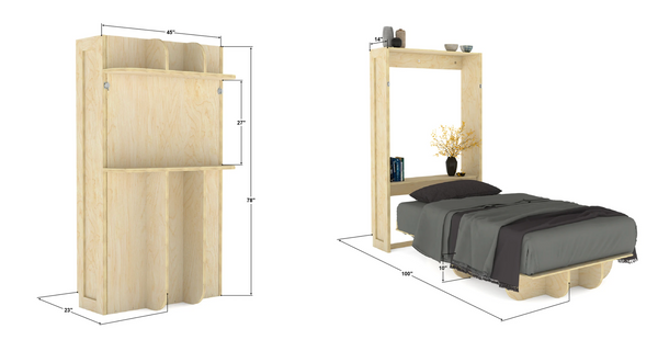 Lori Wall Bed: Twin Vertical