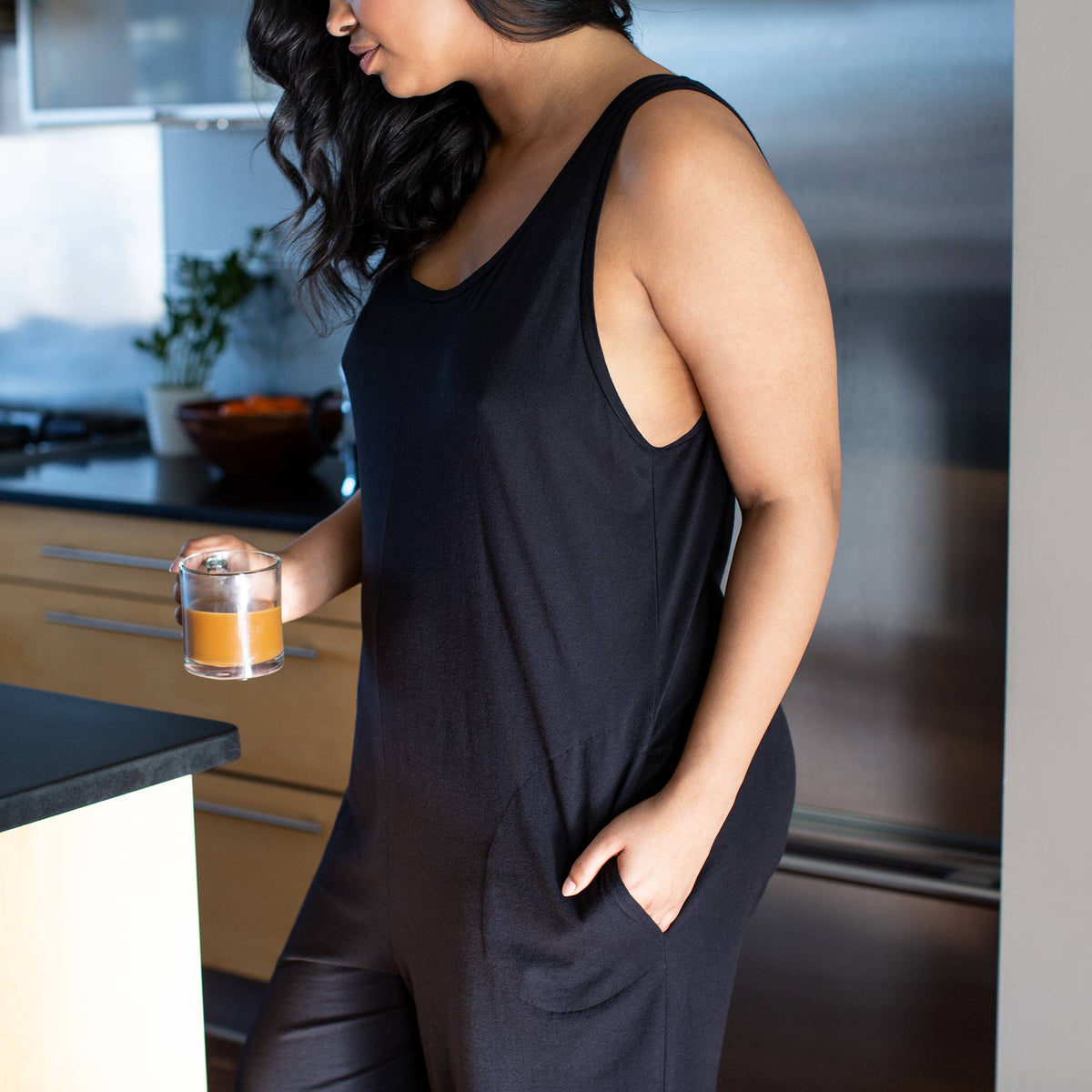 Lounge in Love Black Sleeveless Lounge Jumpsuit