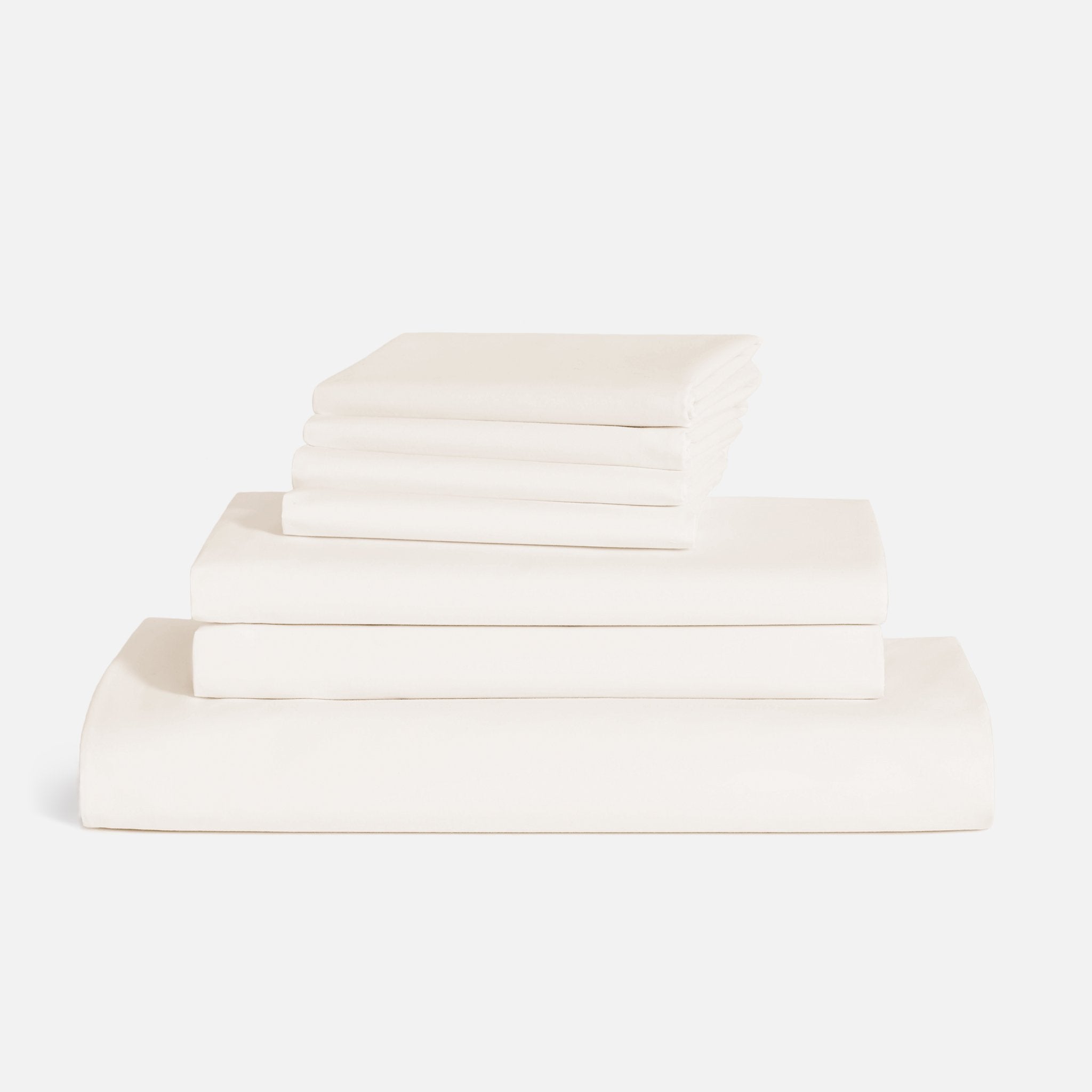 Brooklinen Luxe Sateen Hardcore Sheet Bundle size Queen in Cream