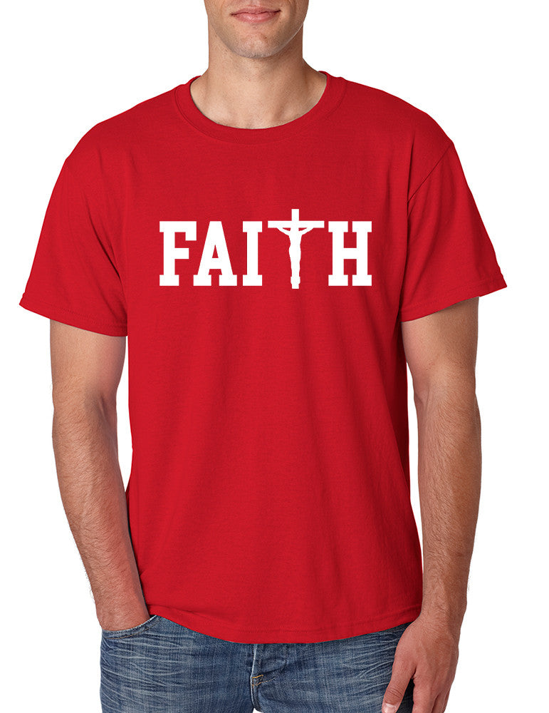 Men's T Shirt Faith Print Cross Love Christian T – ALLNTRENDSHOP