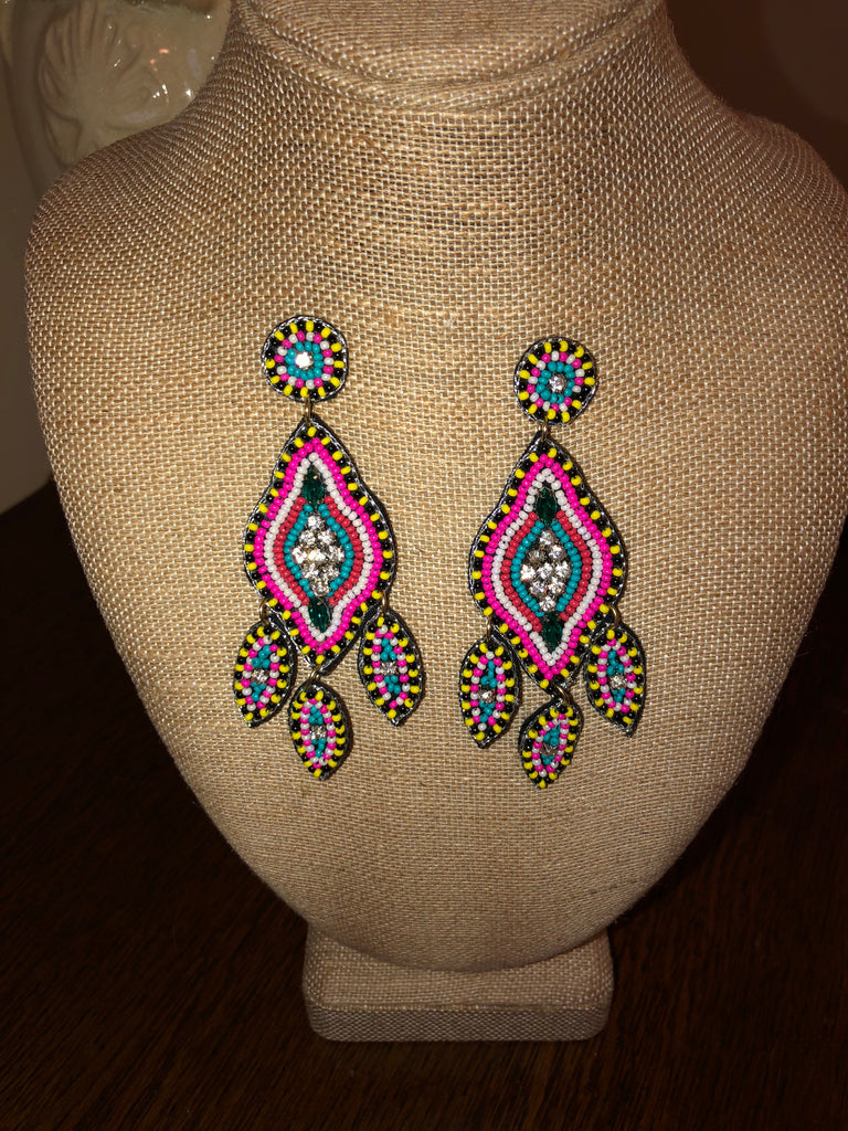 Seed Bead Chandelier Earrings Bohemian Bliss Boutique Seed Bead Chandelier Earrings