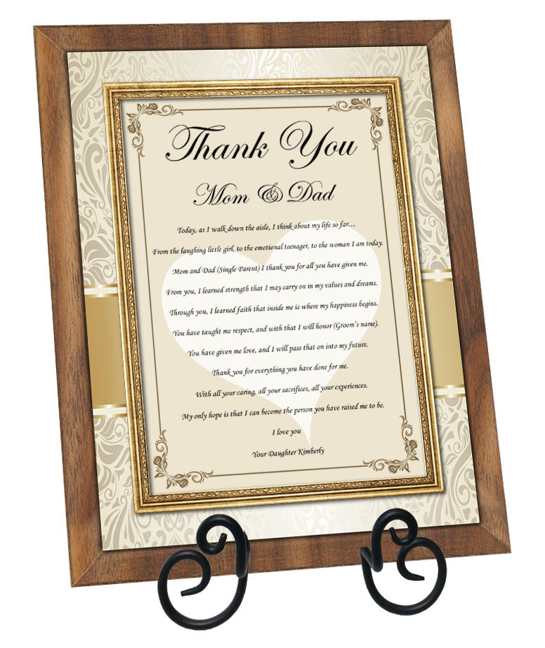 Parents Thank You Wedding Picture Frame