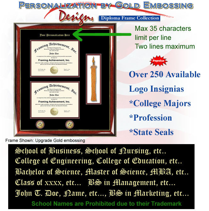 Double Diploma Frame Medallion Tassel Degree