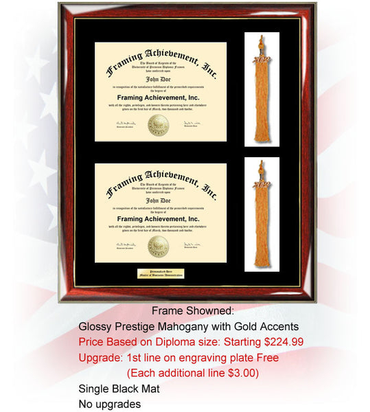 Graduation Diploma Frame Tassel Double 2 Degree Frame Certificate