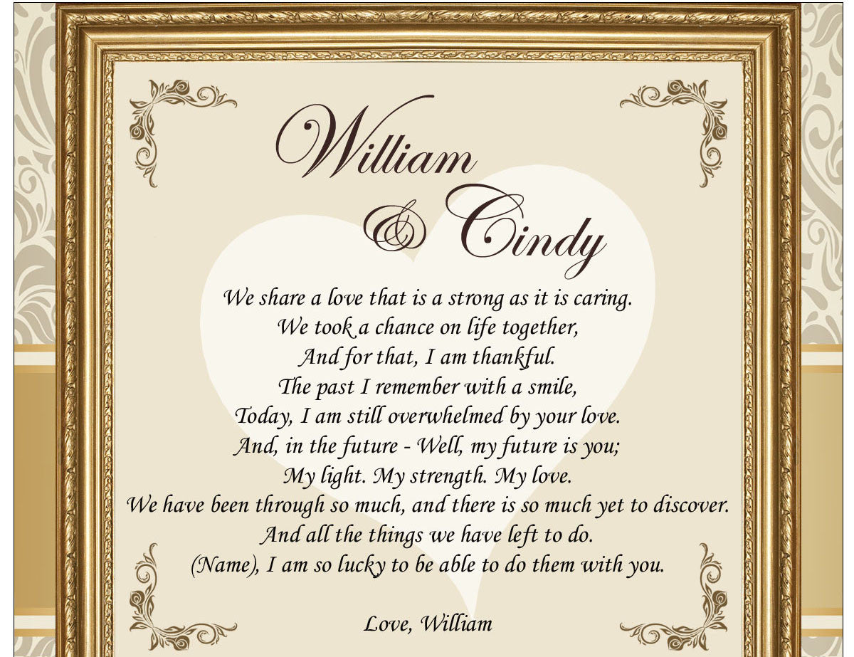 Romantic Gifts Woman Man You Love Poem Personalized Gift Present