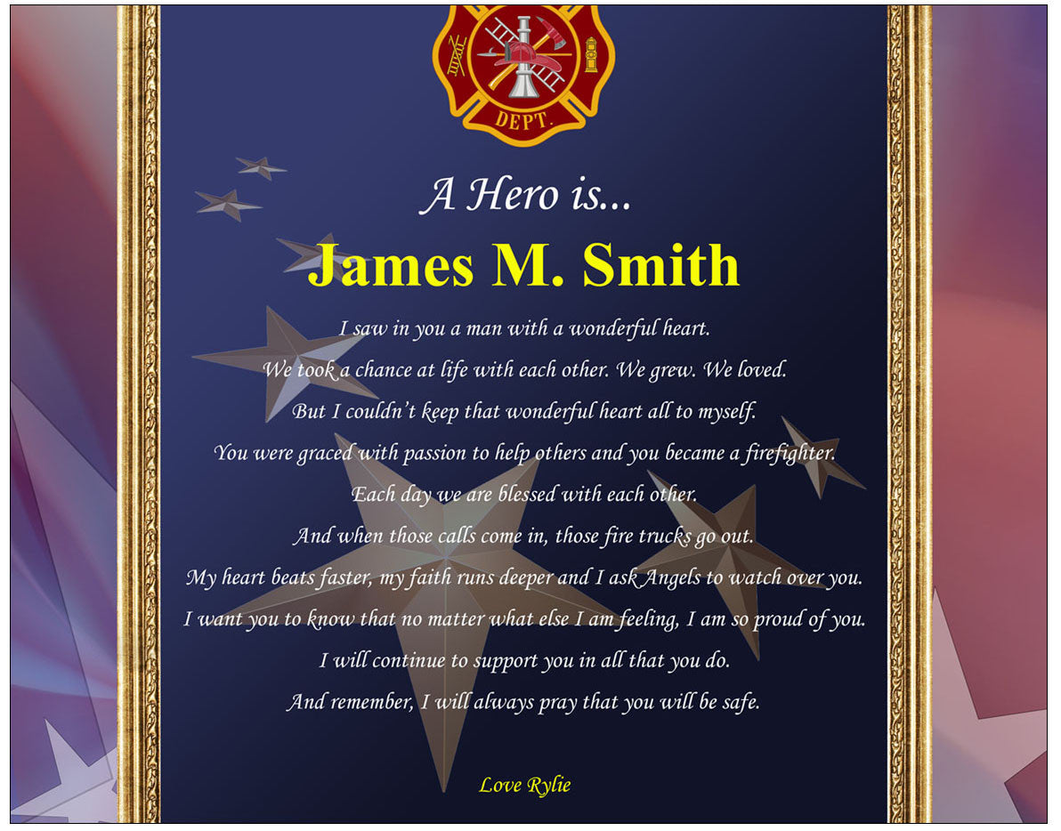 Personalized fireman school academy firefighter graduation gift