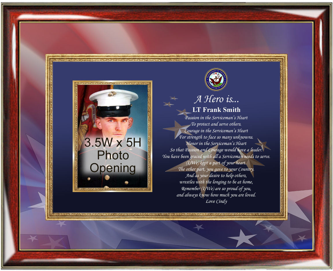 Us Navy Picture Frame Photo Plaque Personalized Military Plaque