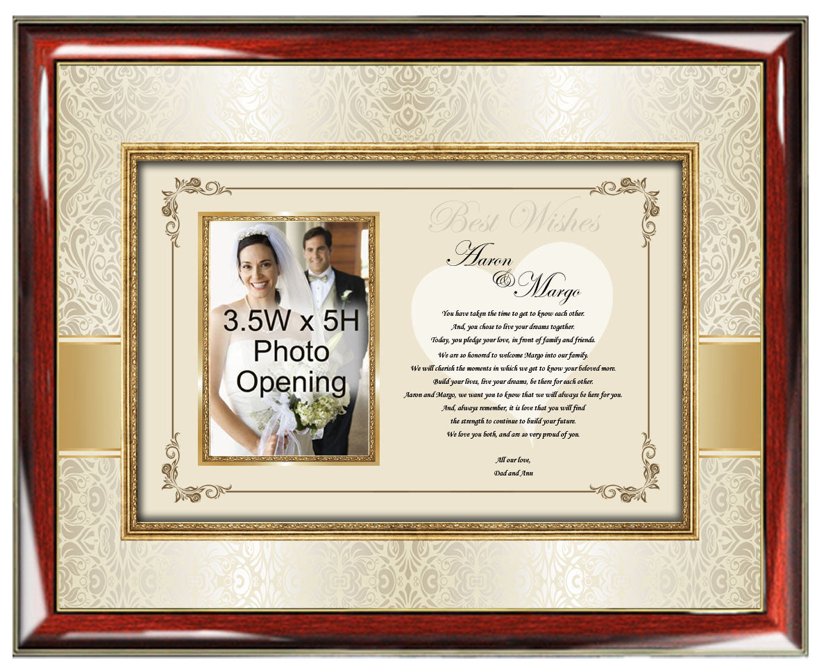 personalized wedding gift for daughter and son in law frame