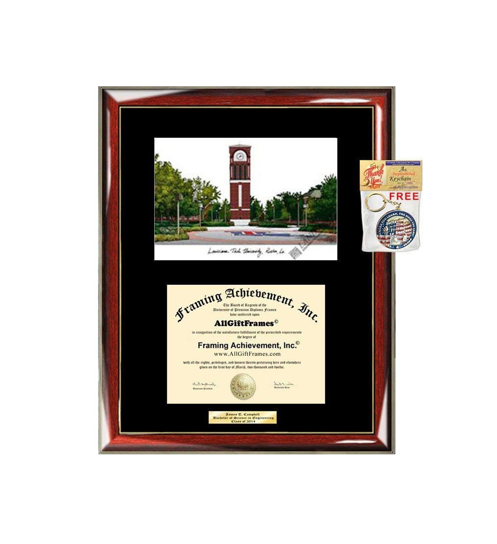 Louisiana Tech University Diploma Frame LTU Campus Photo 