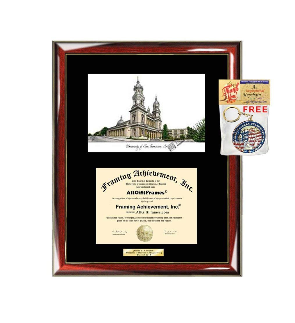 University of San Francisco Diploma Frame Lithograph USF Degree Certif