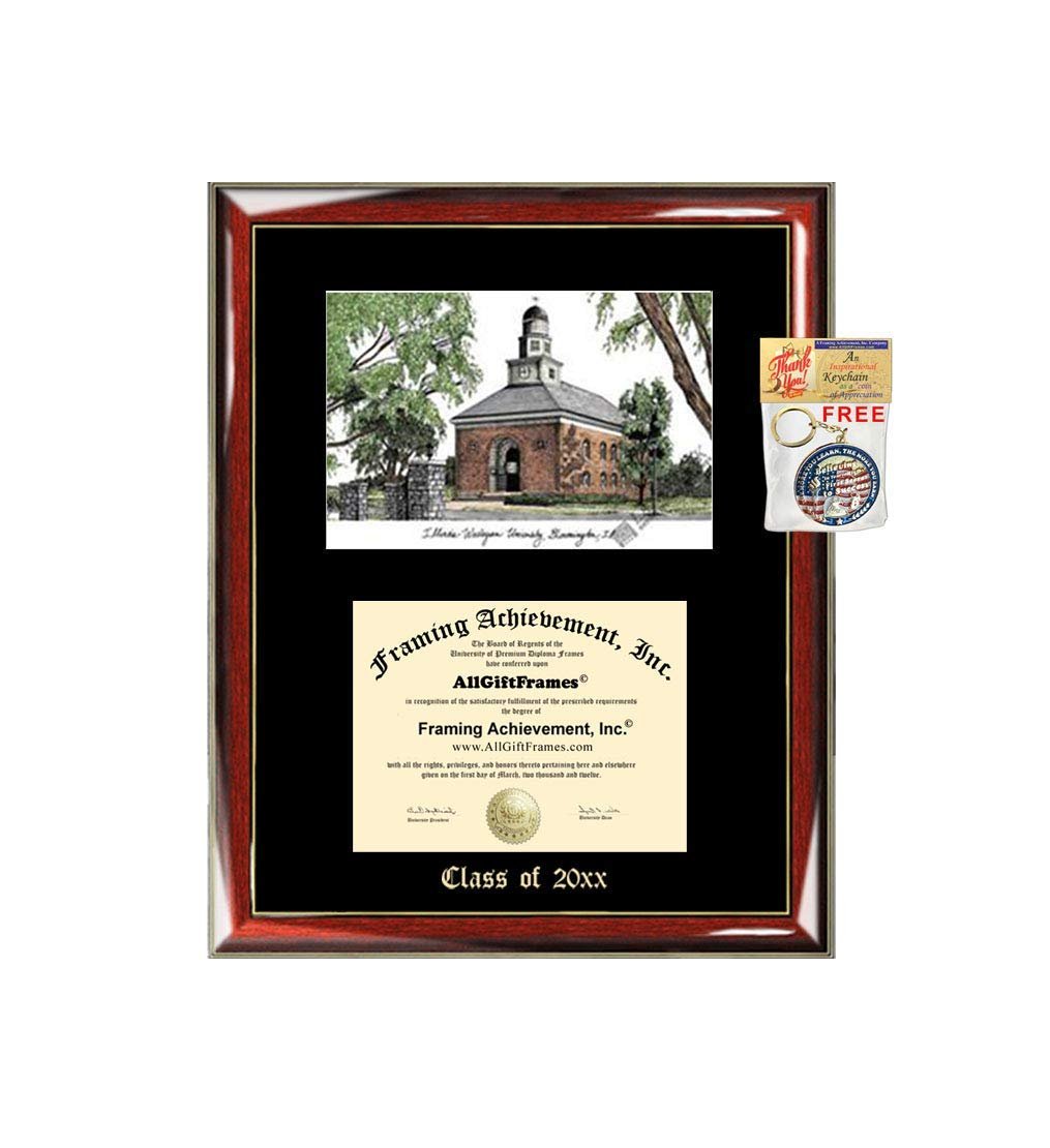 Illinois Wesleyan University IWU Graduation Custom Frame Emboss Lithog