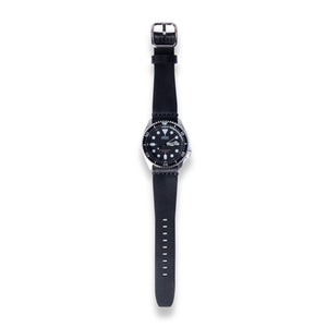 simple black leather watch