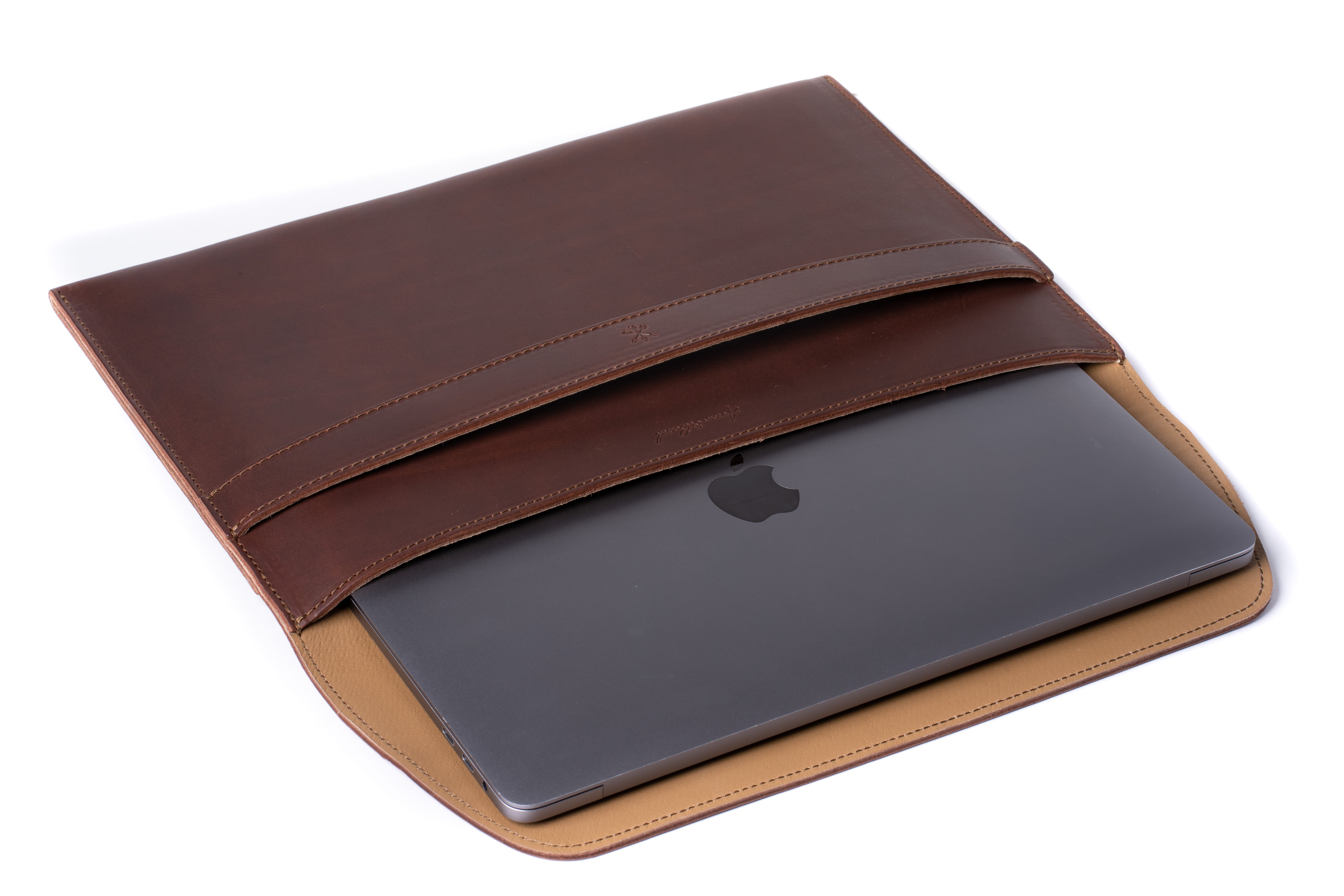 Leather MacBook Envelope Case - Chestnut