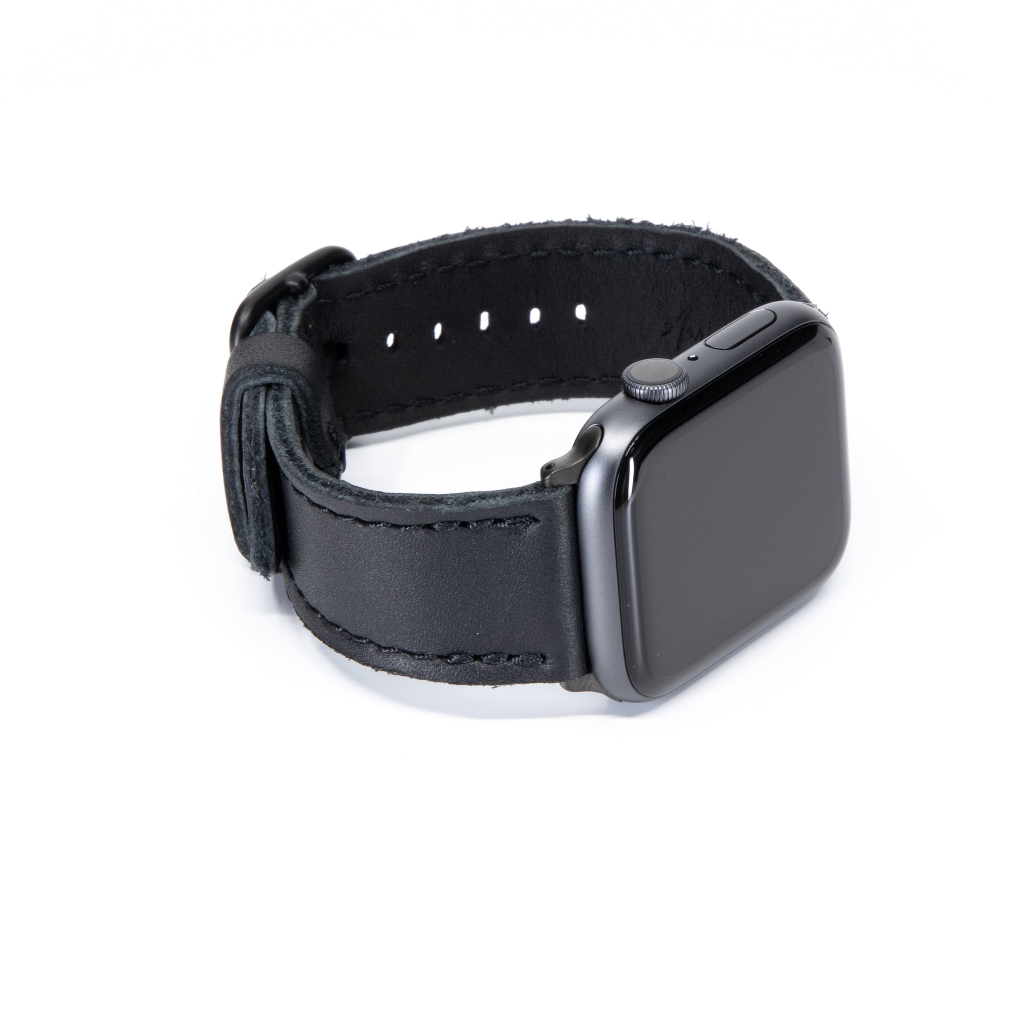 Full Grain Leather Apple Watch Band - Porter - Midnight Black – Arrow ...