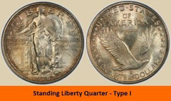 Standing Liberty Quarter - type 1