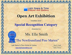 Art Contest Award Certificate for London UK Artist Elle Smith