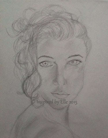 mystery sketch pencil charcoal female beautiful woman picture Elle Smith