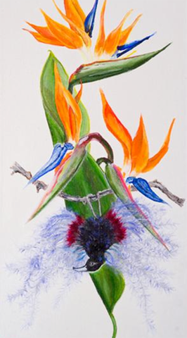 Bird of Paradise oil painting