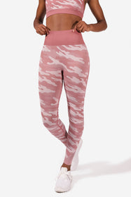 Camo High Waisted Leggings - Rose Taupe– Catinker