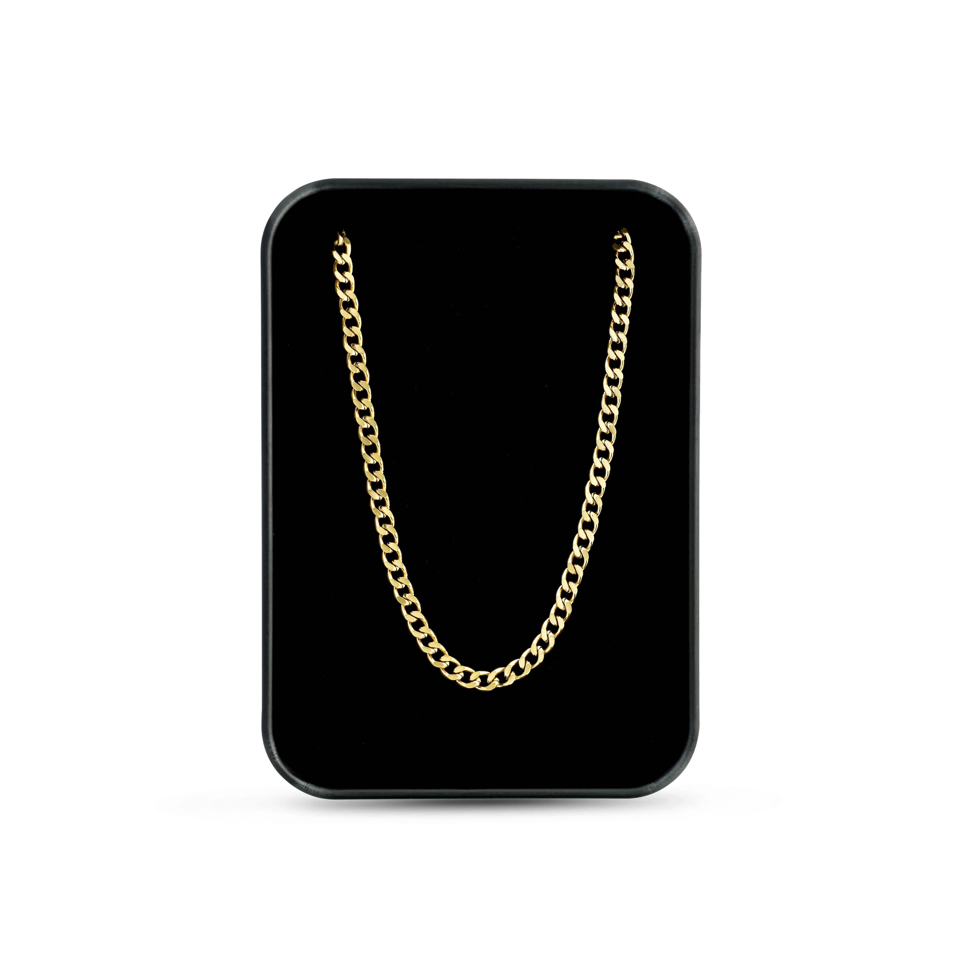 Micro Gold Cuban Link Chain | 3.5mm | Stainless Steel